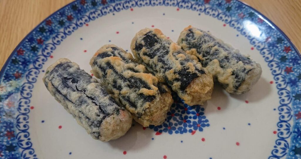 焼いたbibigoの海苔巻き